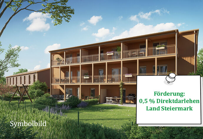 St. Veit in der Südsteiermark, Erzherzog-Johann-Weg - Neubauprojekt mit 18 geförderten Eigentumswohnungen - GWS Wohnungen - Symbolbild