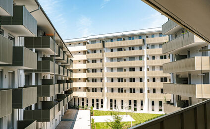 Graz-Lendpark, Lastenstraße 14-14c - Neubauprojekt der GWS - freifinanzierte Eigentumswohnungen - Innenhof